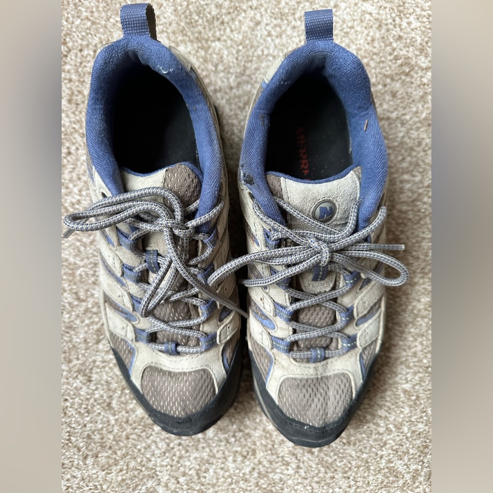 Merrell Moab Gray and Purple/Blue Athletic Shoes with Trail Comfort